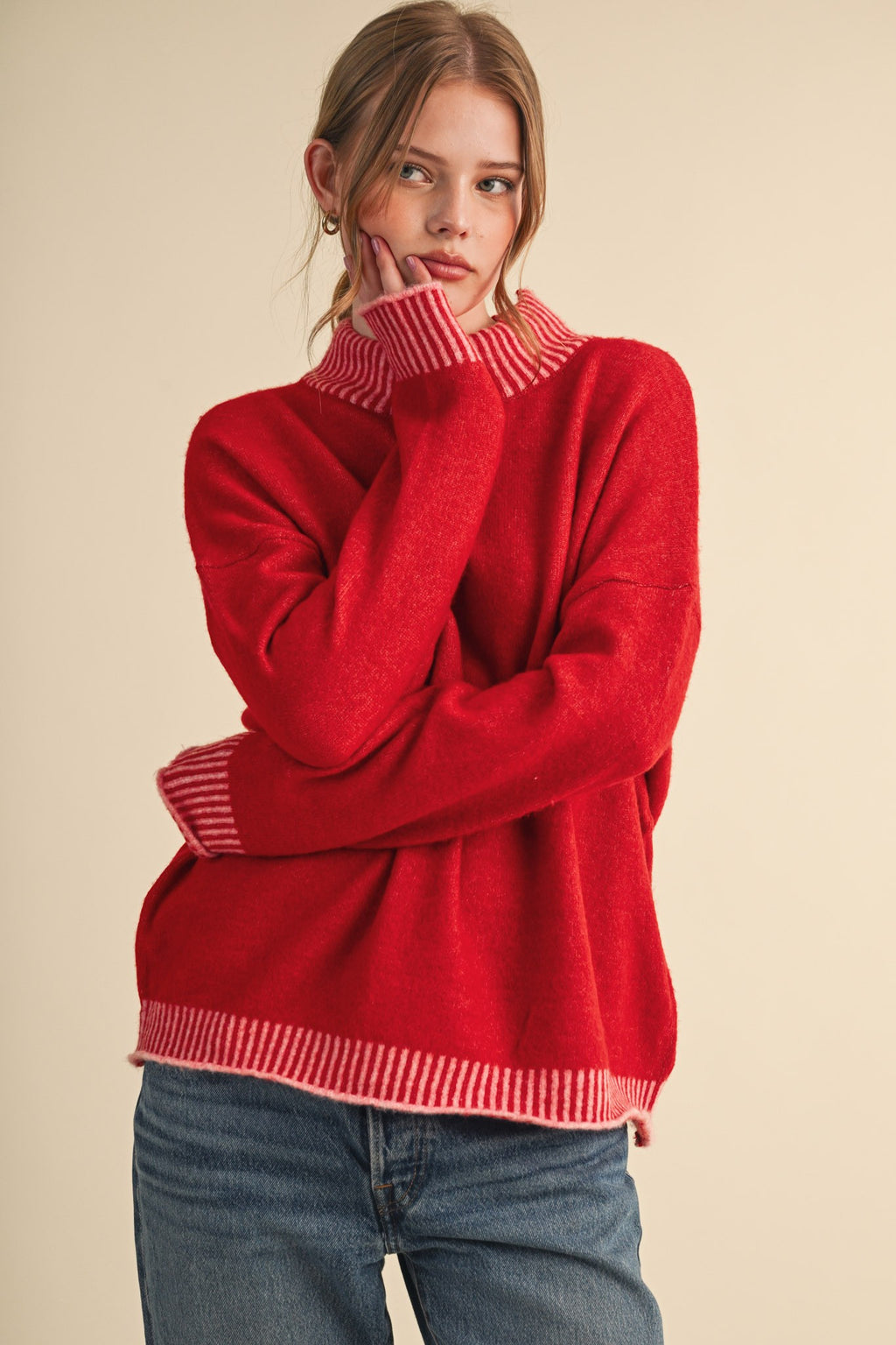 The Ellis Mock Neck Sweater