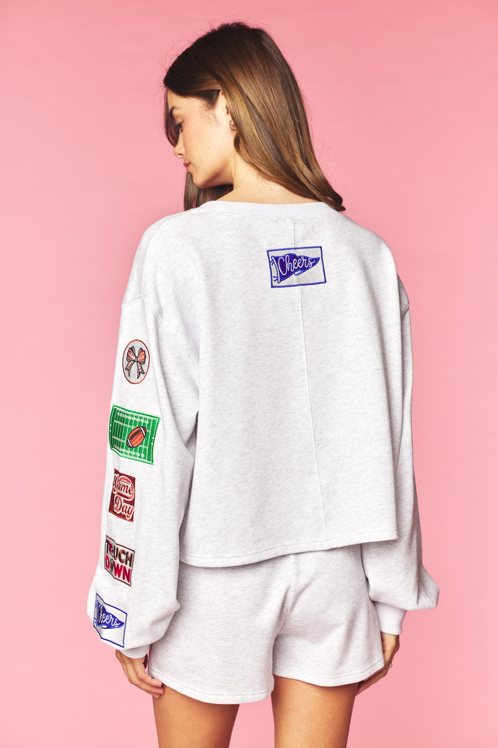 Game Day Patch Sweatshirt & Shorts Set