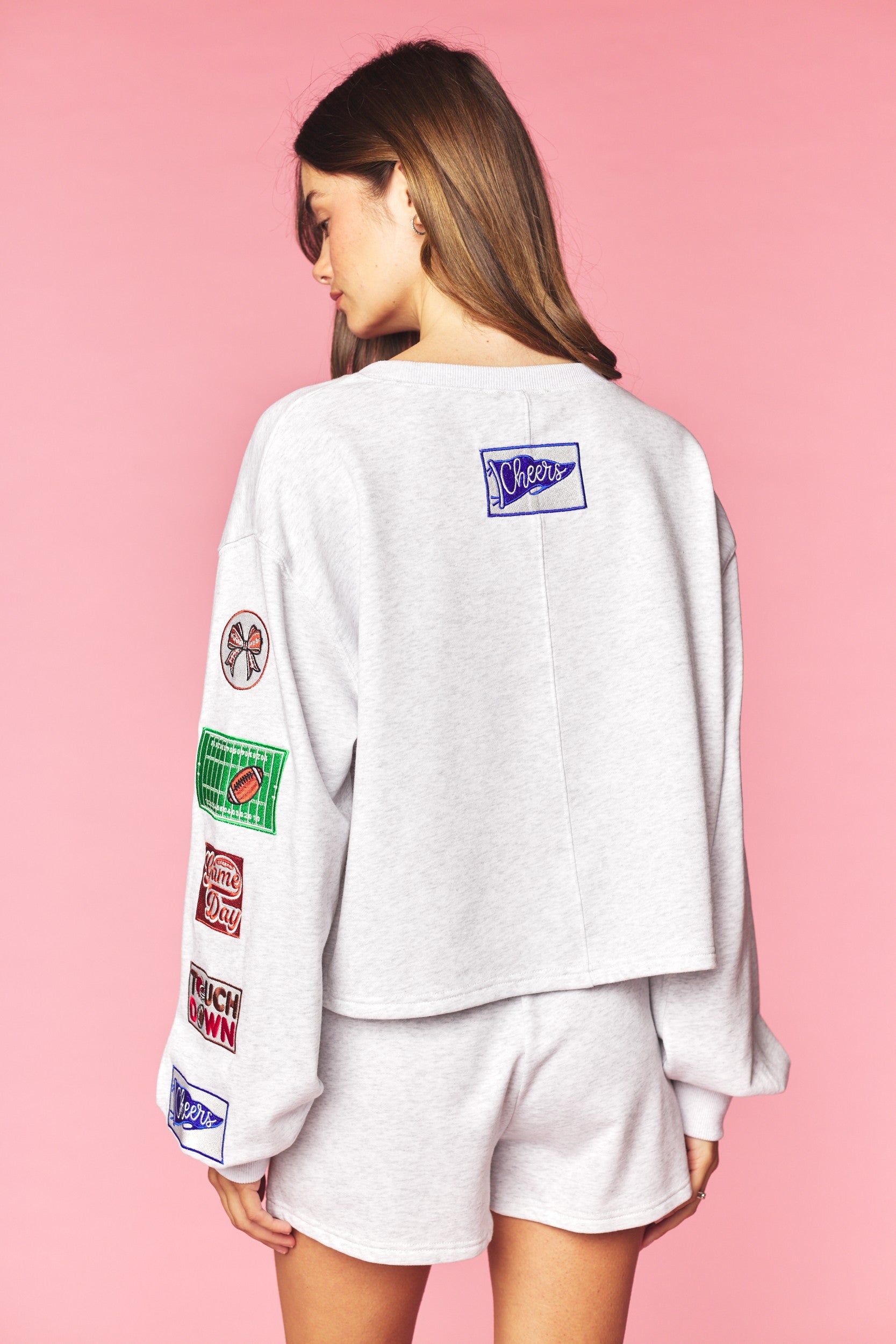 Game Day Patch Sweatshirt & Shorts Set