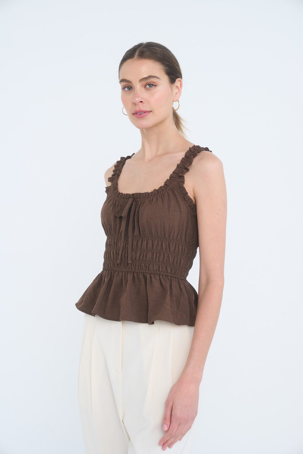 Lila Ruffle Tank Top