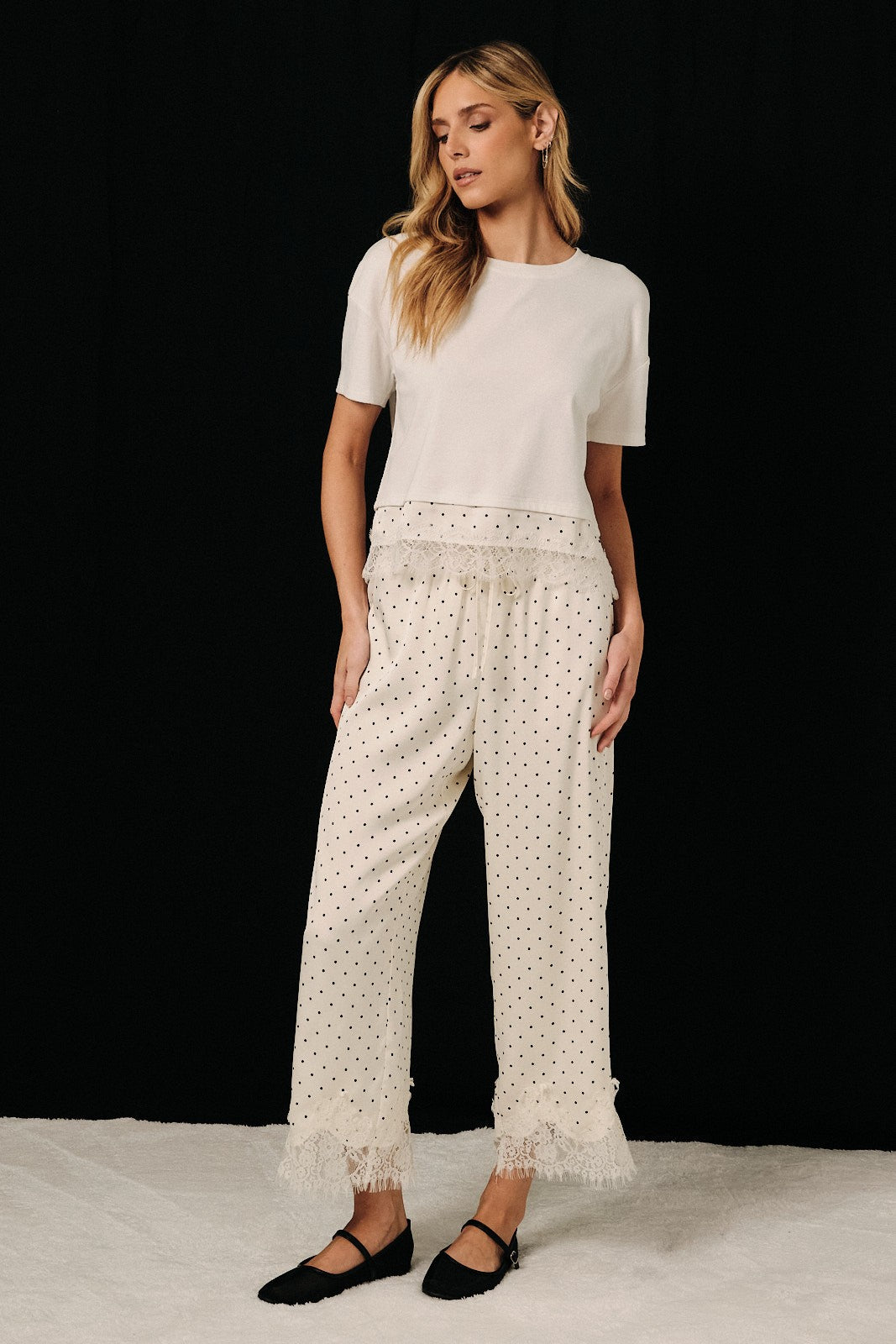 Vintage Lace Trim Polka Dot Pants – Brightside Boutique