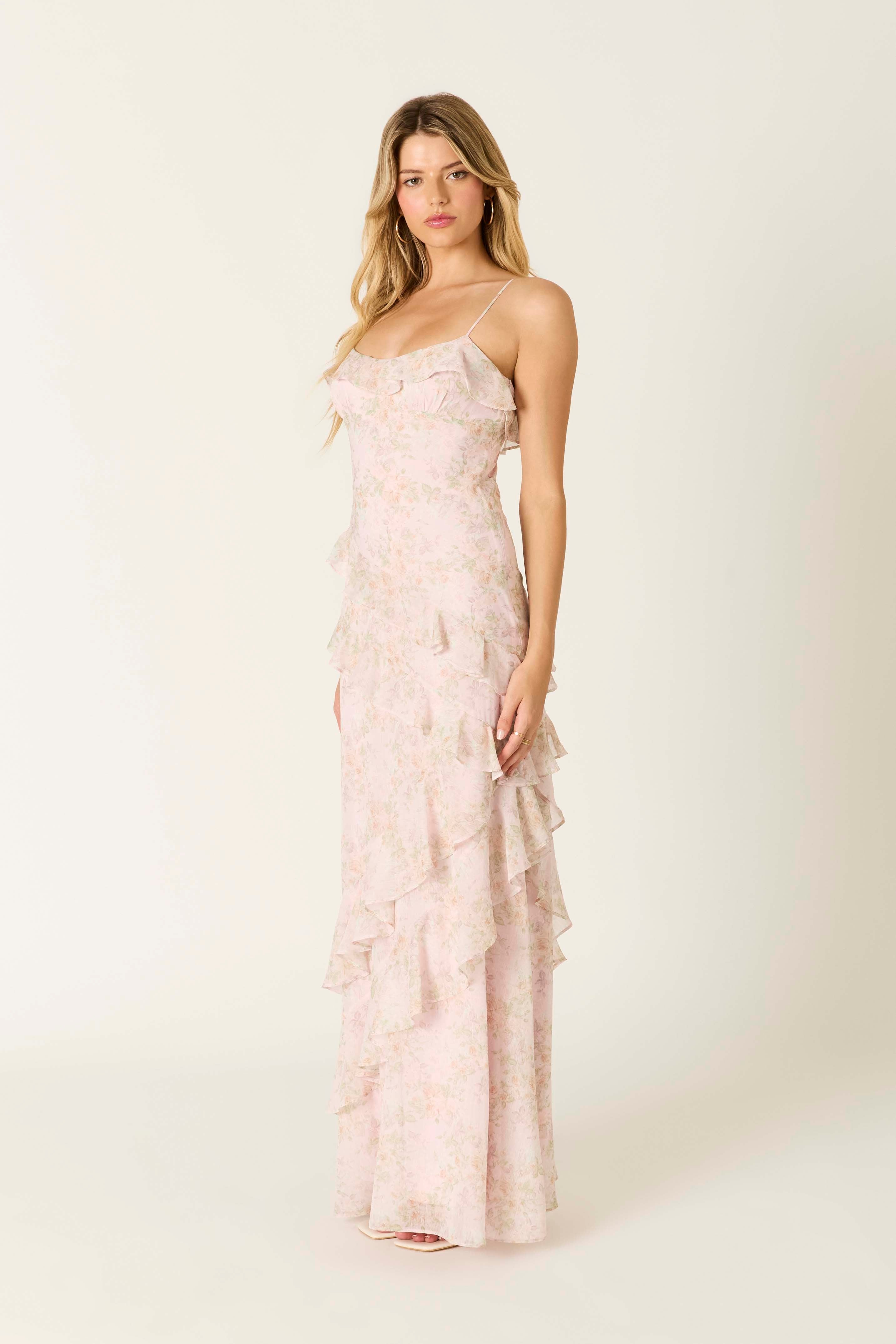Rosy Meadow Maxi Dress