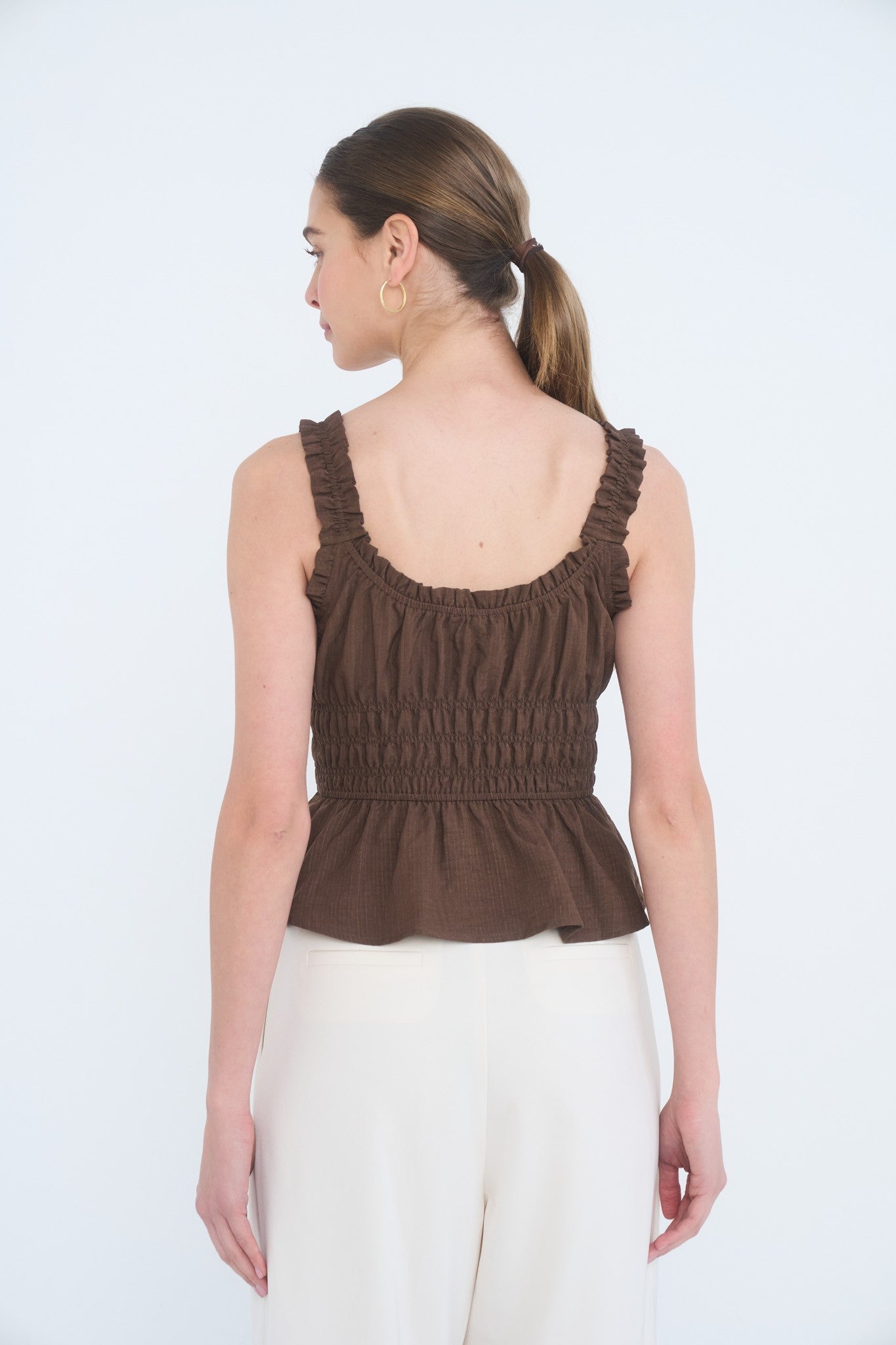 Lila Ruffle Tank Top