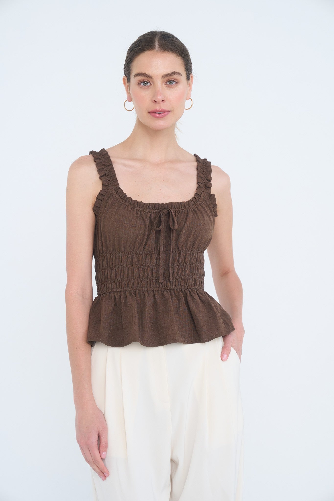 Lila Ruffle Tank Top