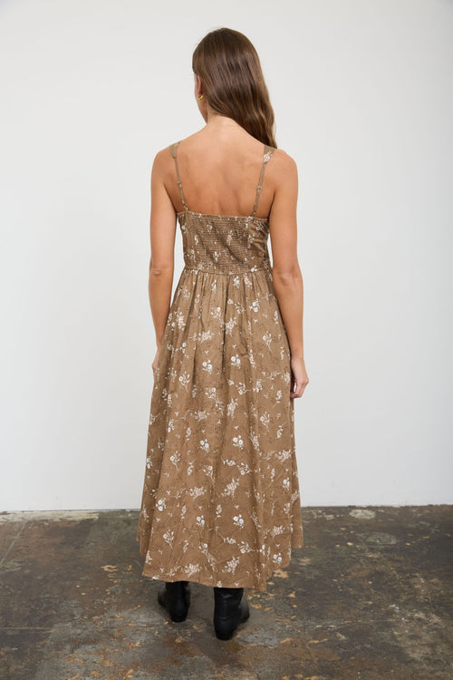 Autumn Blossom Midi Dress