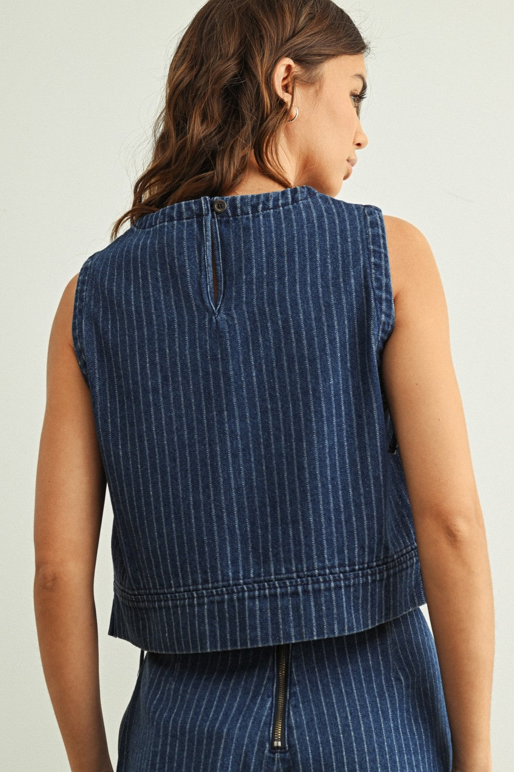 Pinstripe Society Sleeveless Top