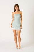 Bella Lace Hem Satin Dress
