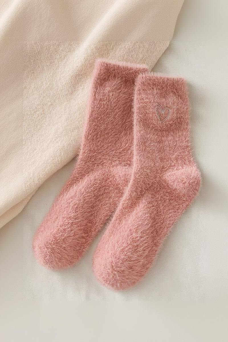 Fluffy Heart Socks