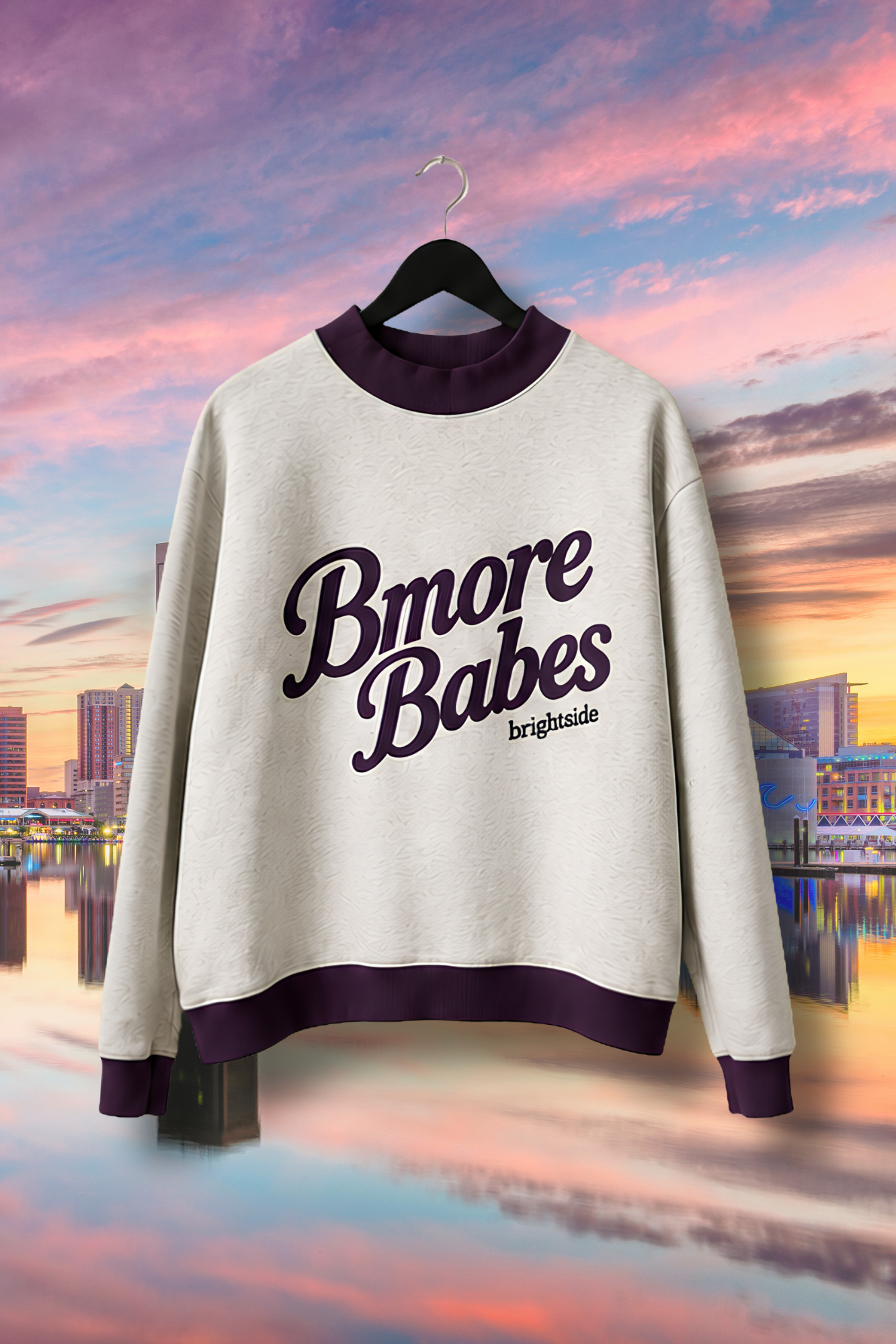 BMORE Babes Grey Mock Neck