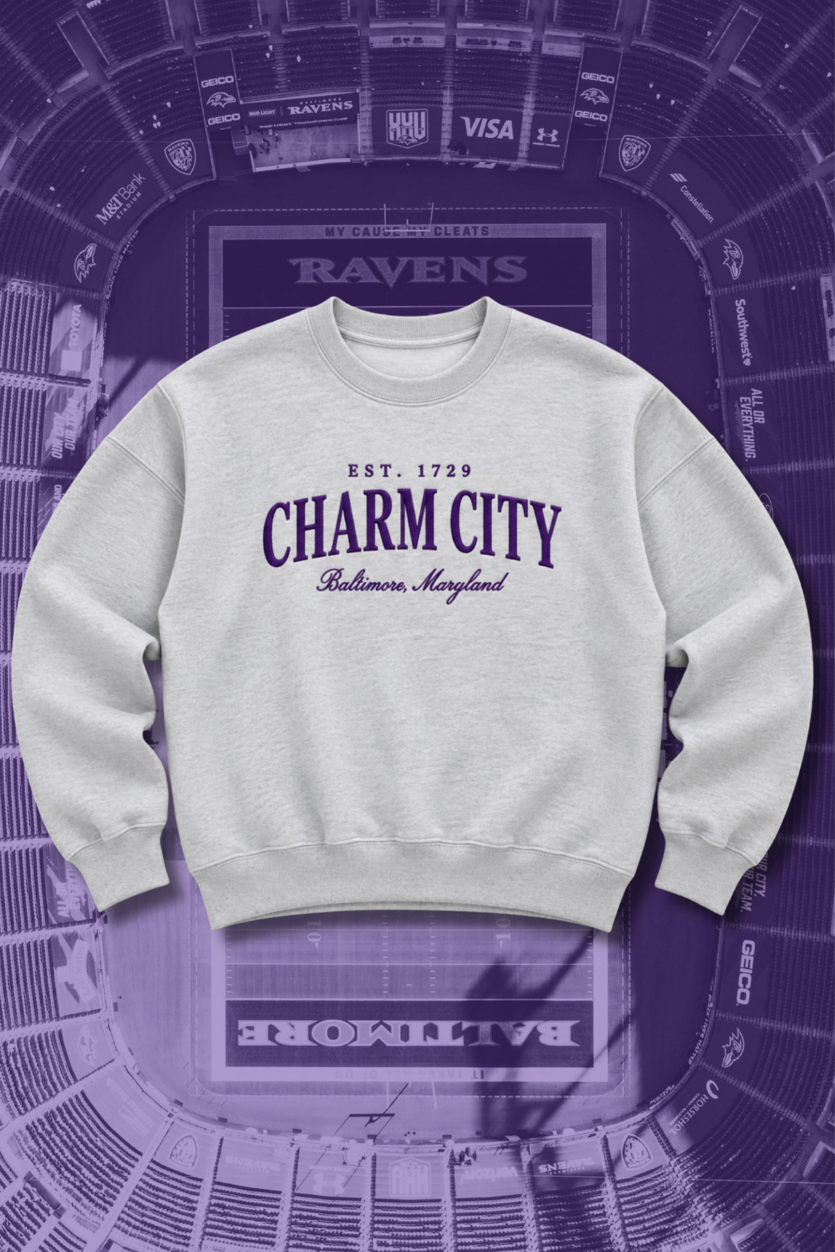 Charm City Embroidered Crewneck
