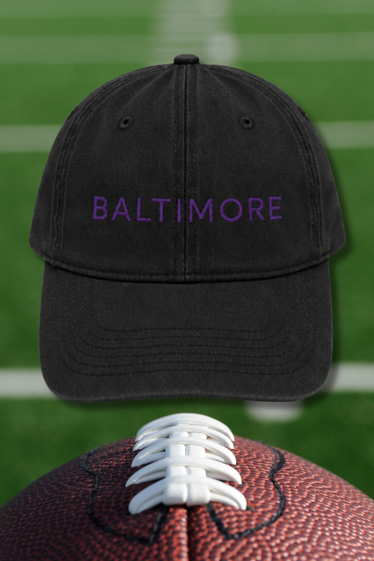 Black & Purple Baltimore Dad Hat