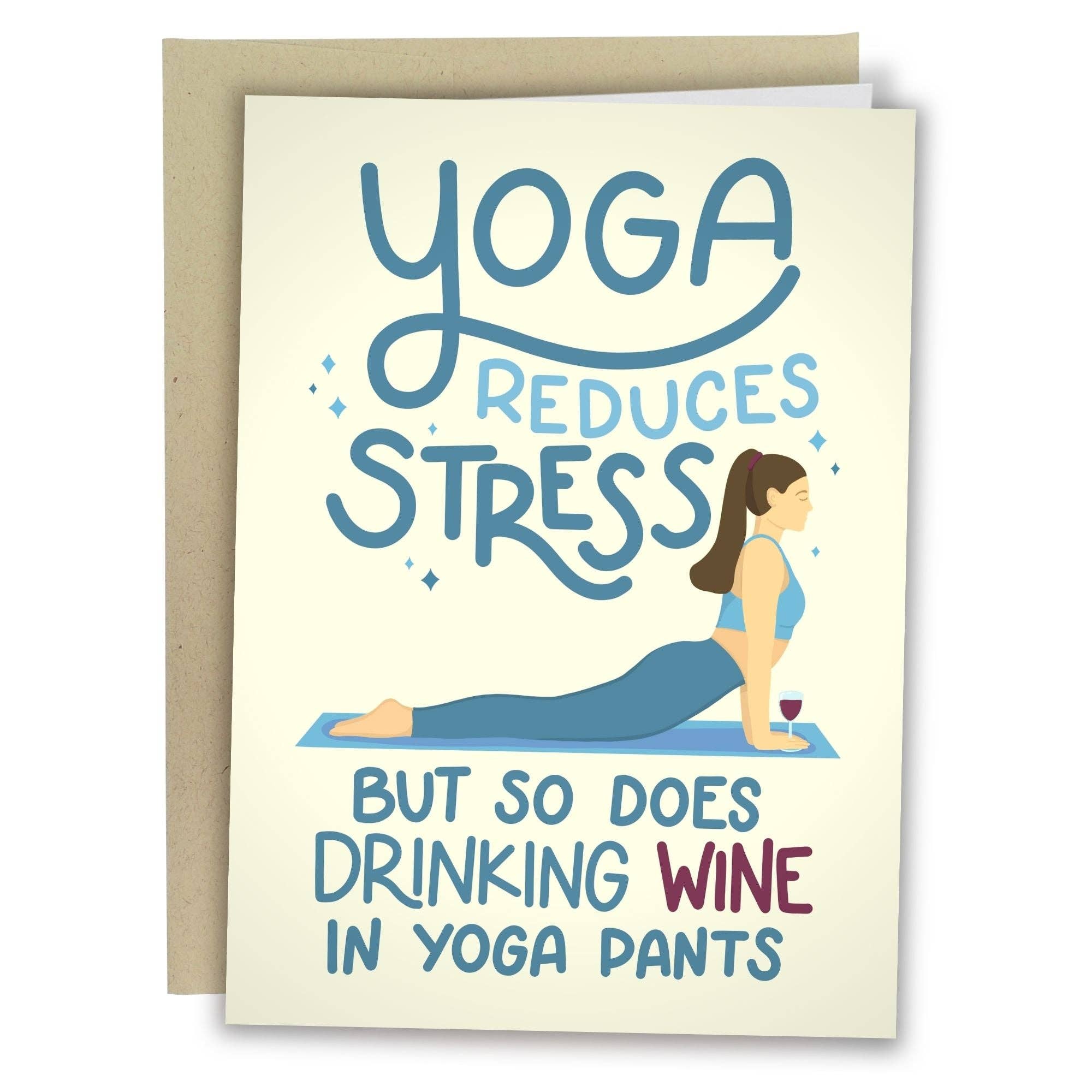 Yoga Reduces Stress Greeting Card