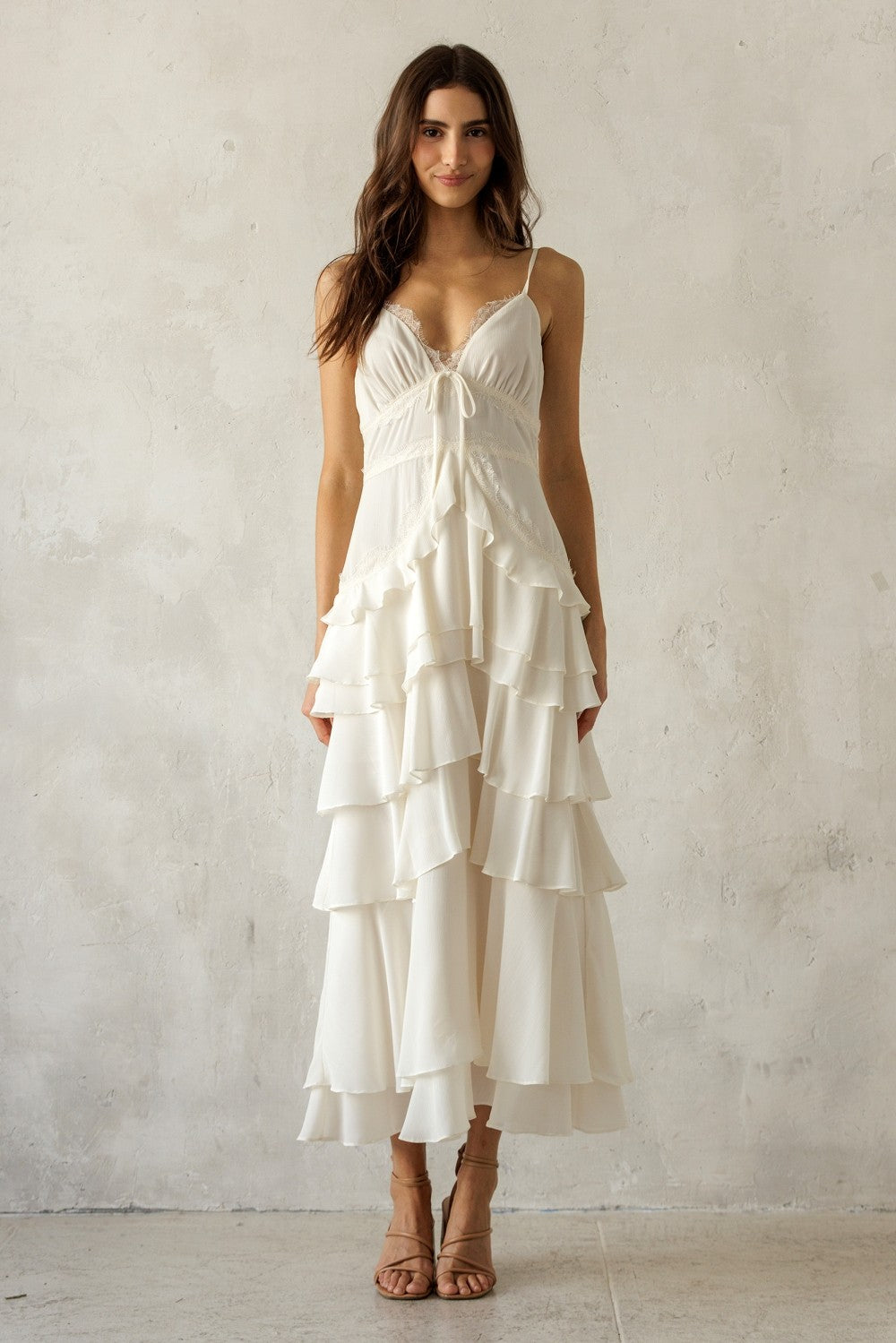 Soft Whisper Tiered Midi Dress