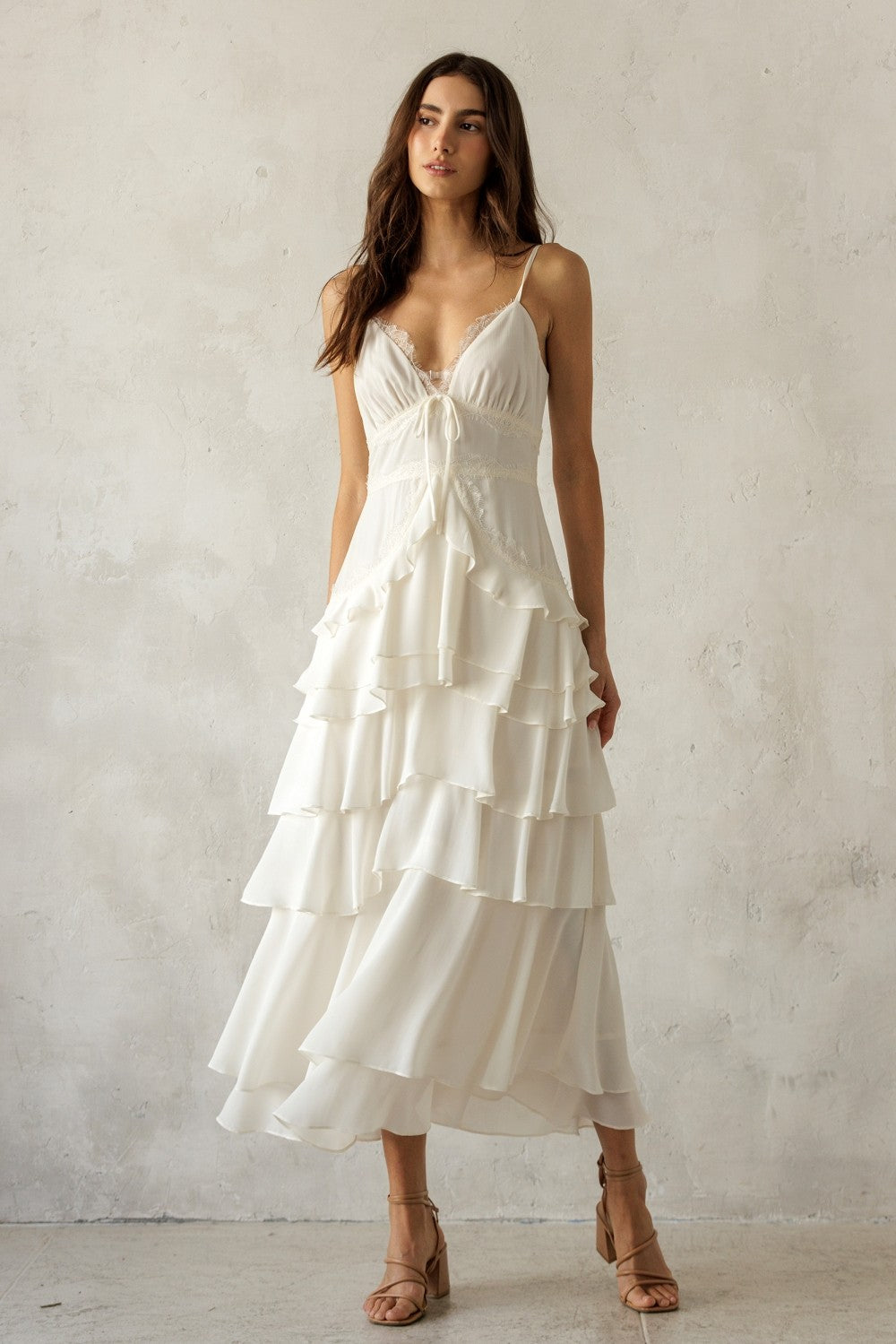 Soft Whisper Tiered Midi Dress