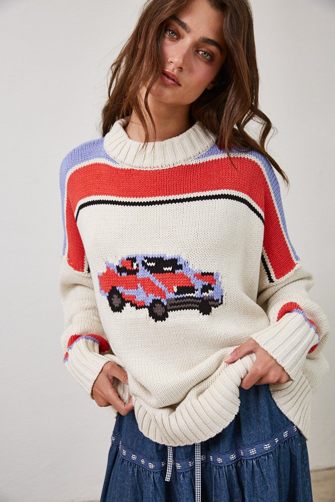 Retro Wheels Sweater