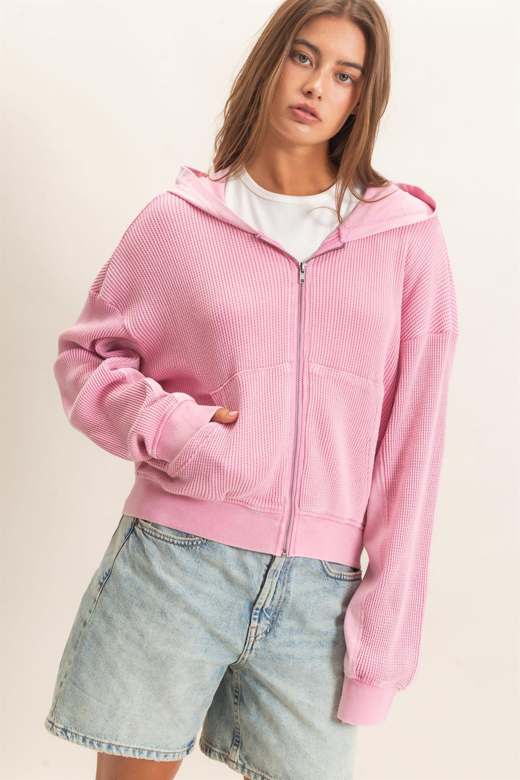 Cozy Core Waffle Hoodie