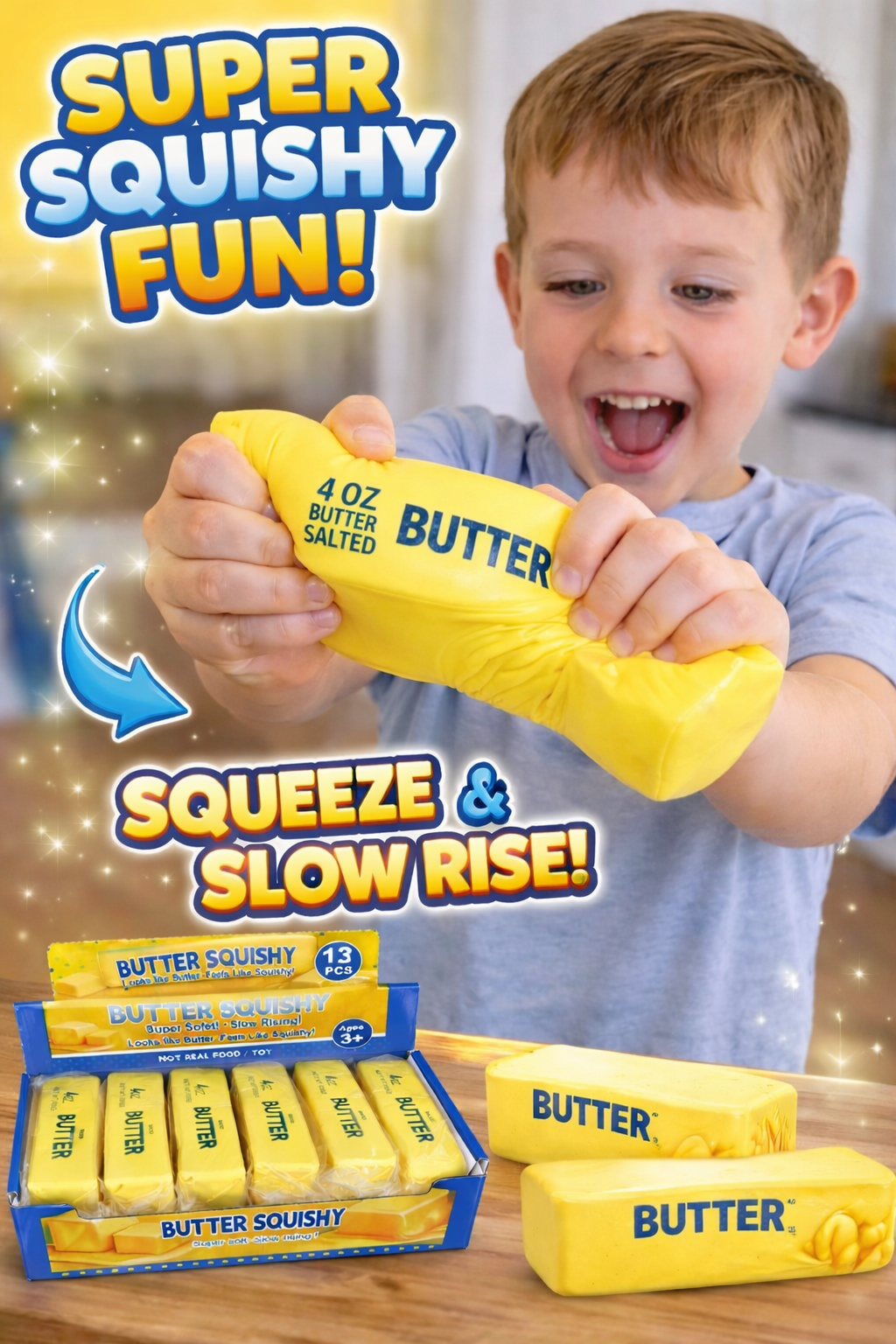 Butter Squishy Toy – Yellow Edition