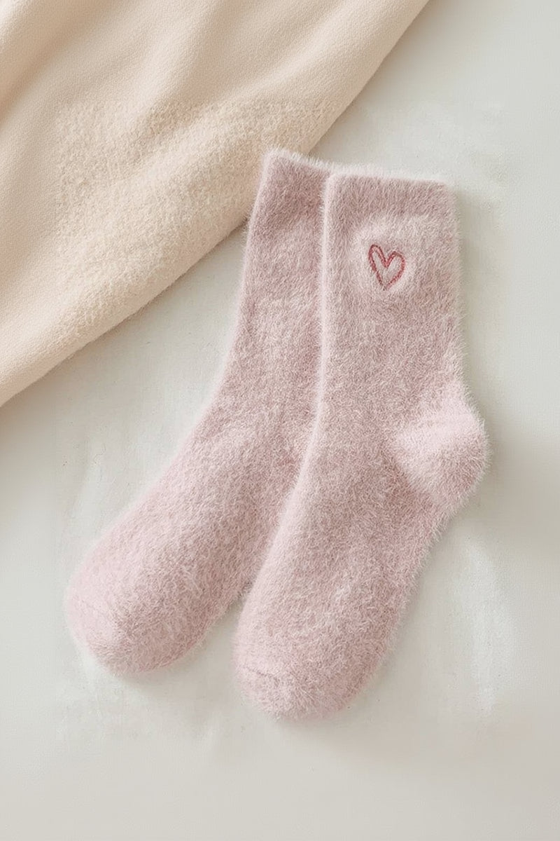 Fluffy Heart Socks