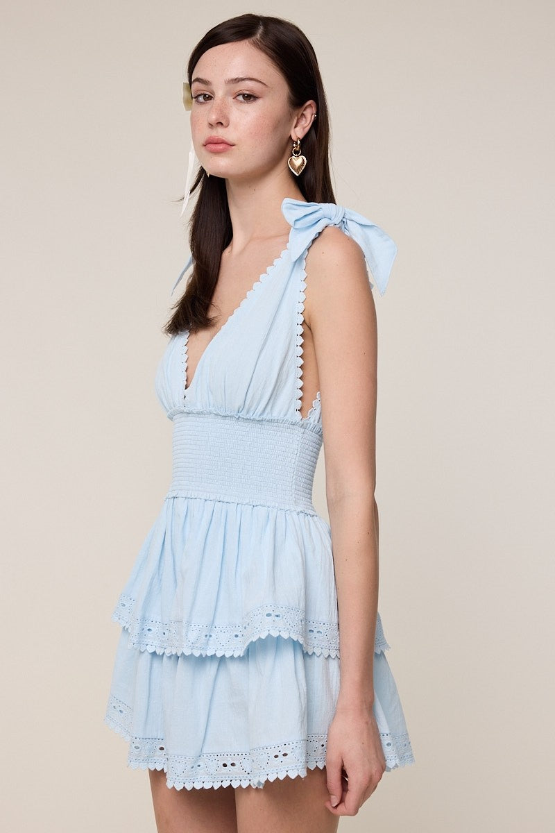 The Seabreeze Ribbon Lace Mini Dress