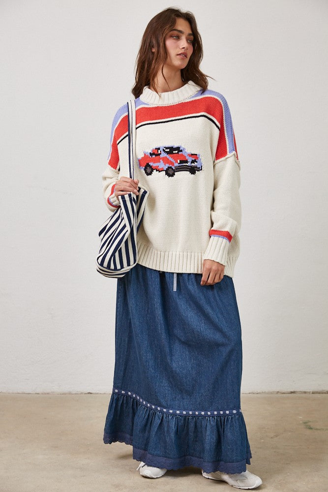 Retro Wheels Sweater