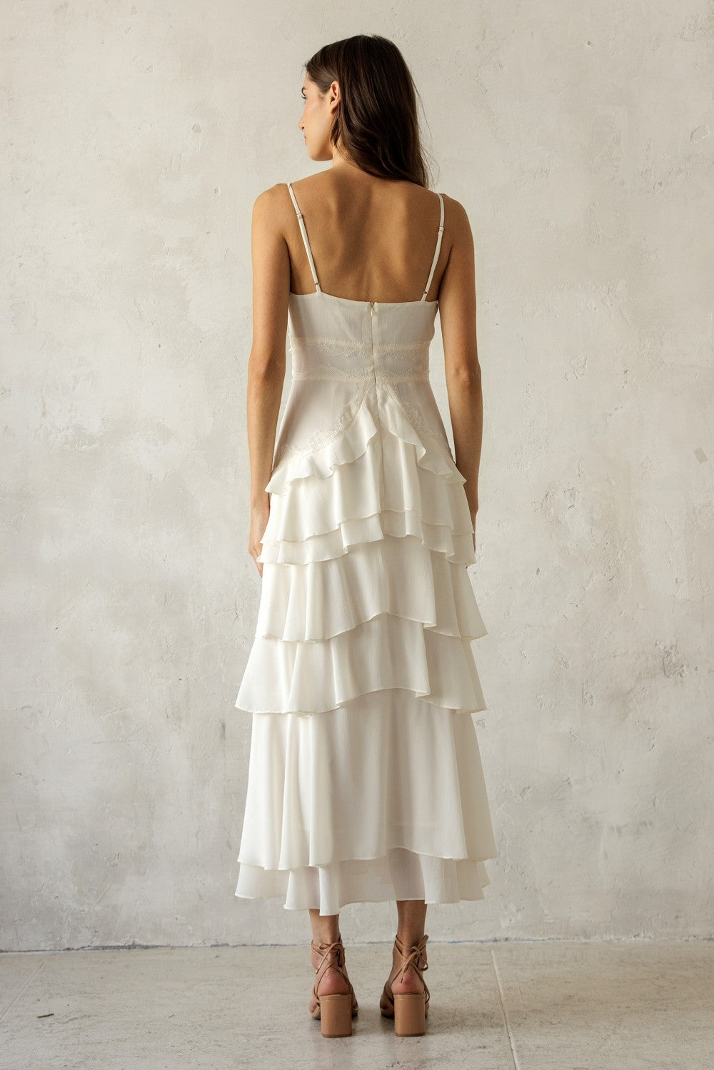 Soft Whisper Tiered Midi Dress