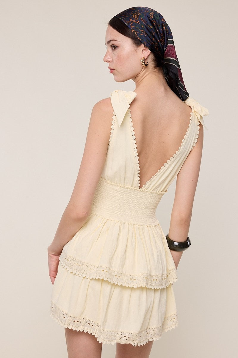 The Seabreeze Ribbon Lace Mini Dress