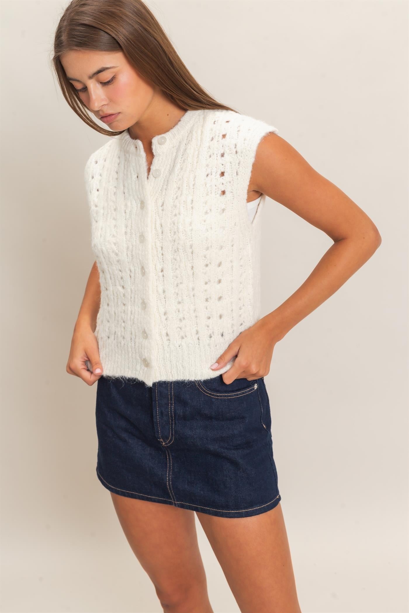Haven Open Knit Vest
