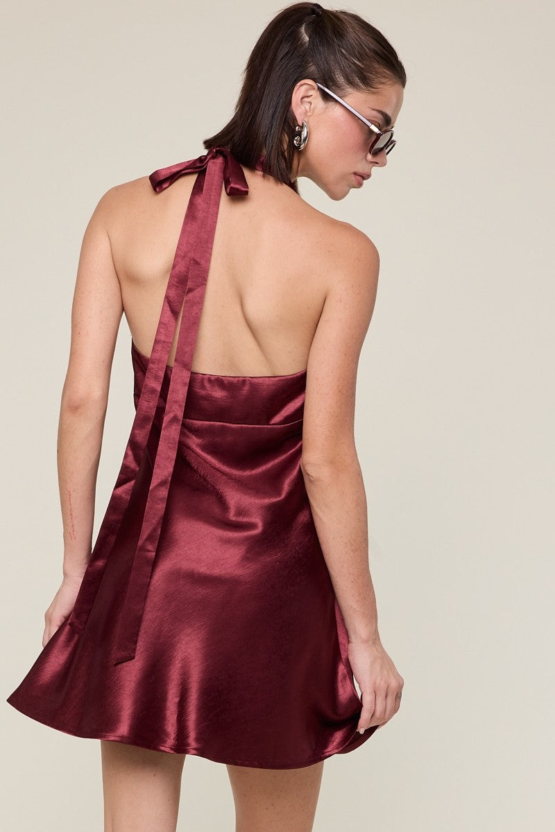 Golden Hour Halter Mini Dress