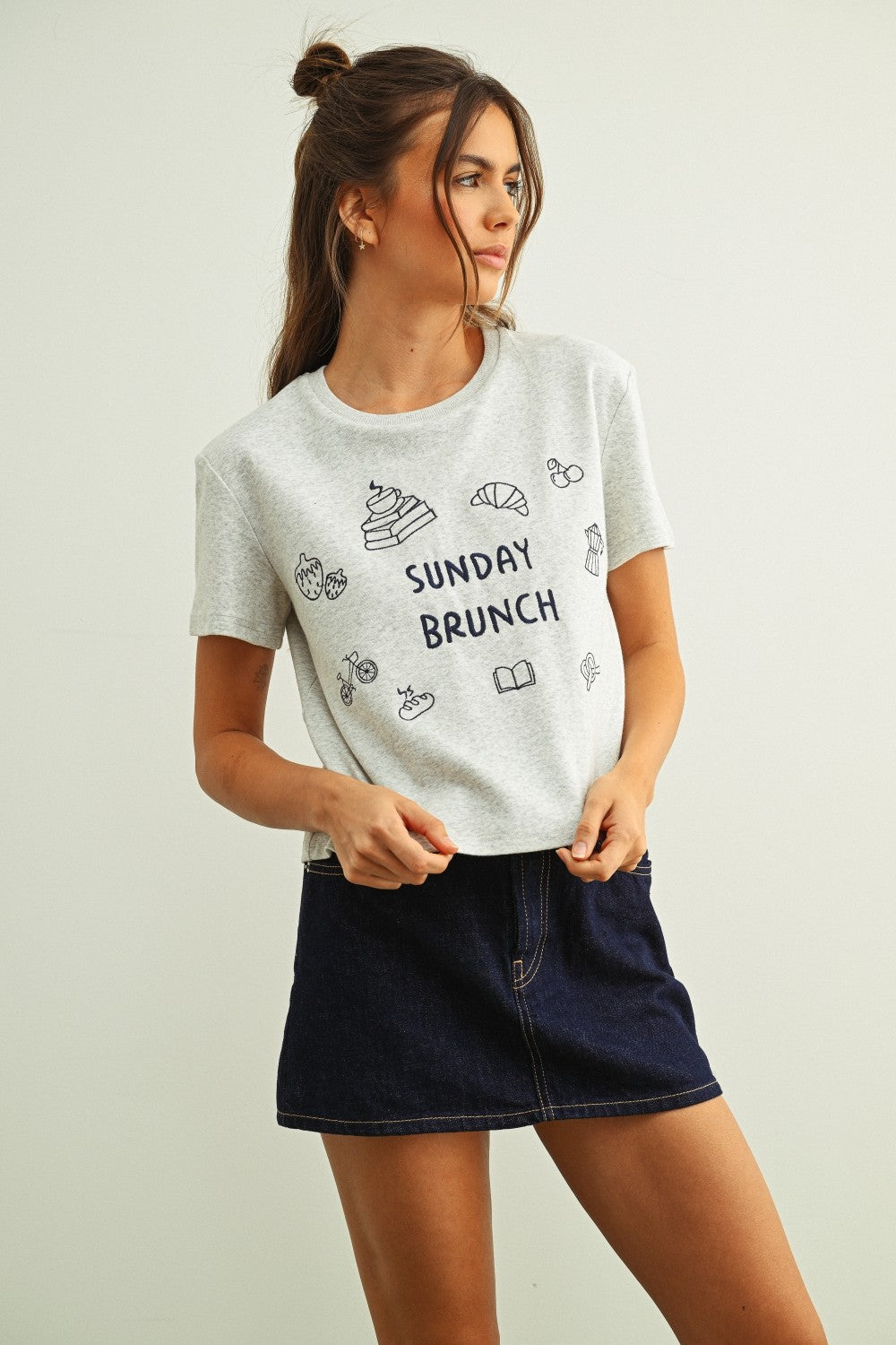 Sunday Brunch Embroidered Tee