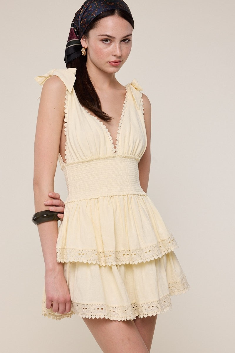 The Seabreeze Ribbon Lace Mini Dress