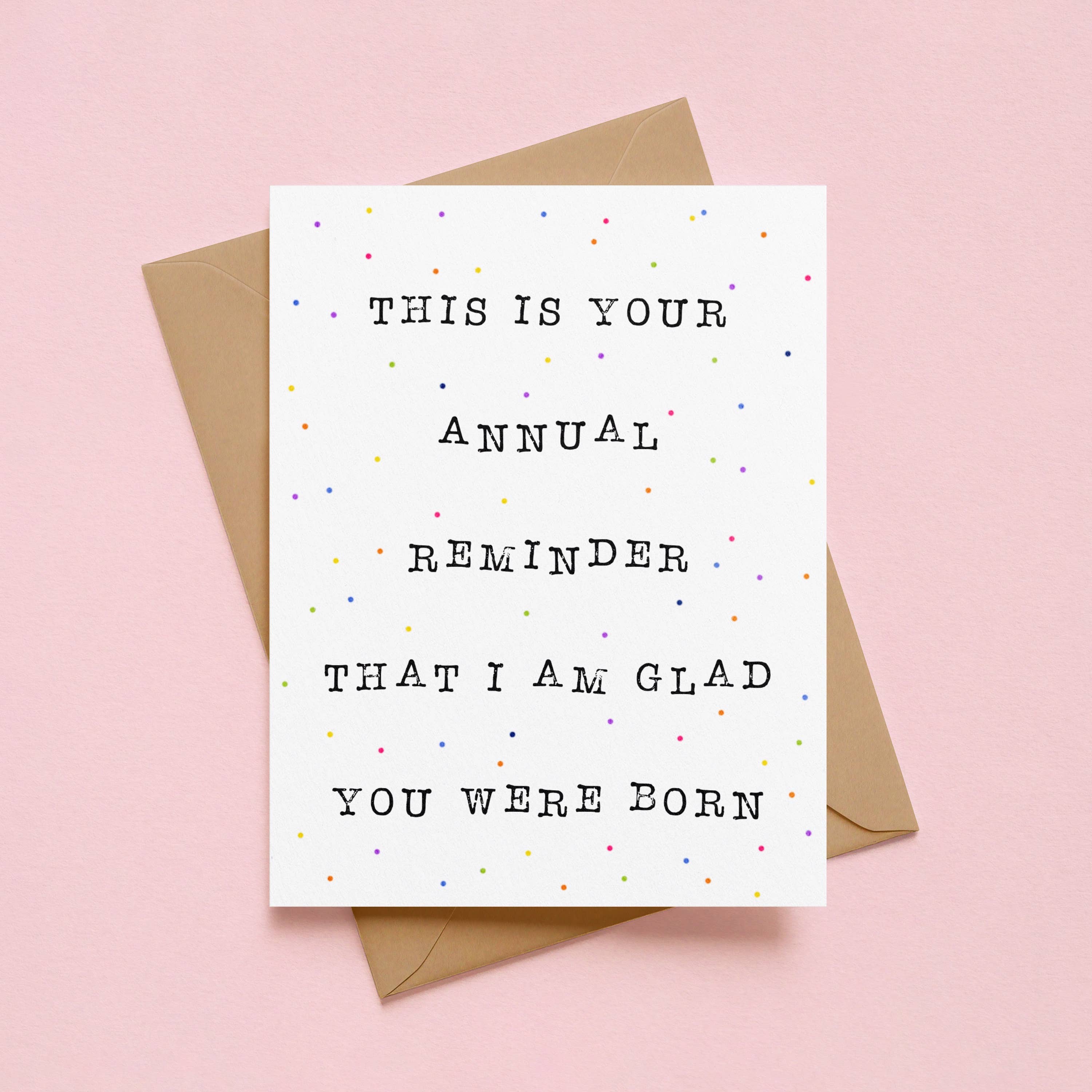 Annual Reminder Birthday Card