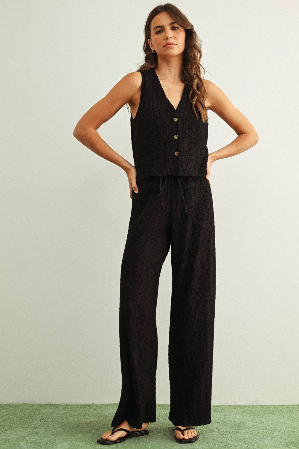 Island Night Button Up Top