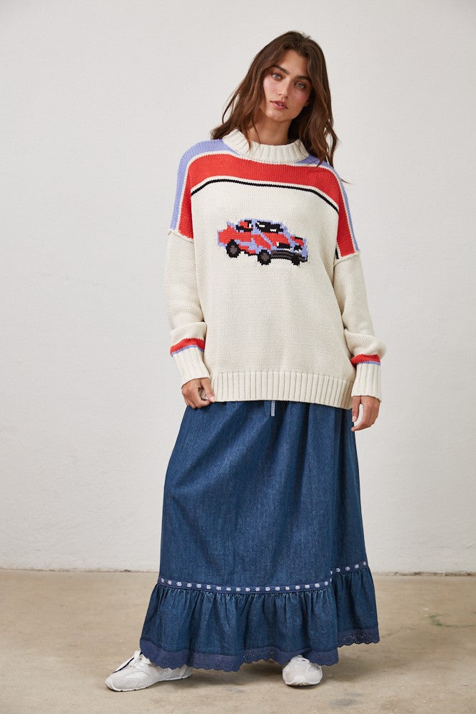 Retro Wheels Sweater