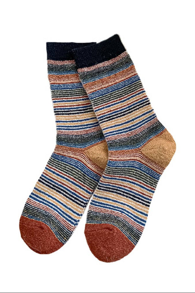 Vintage Striped Slouchy Crew Socks