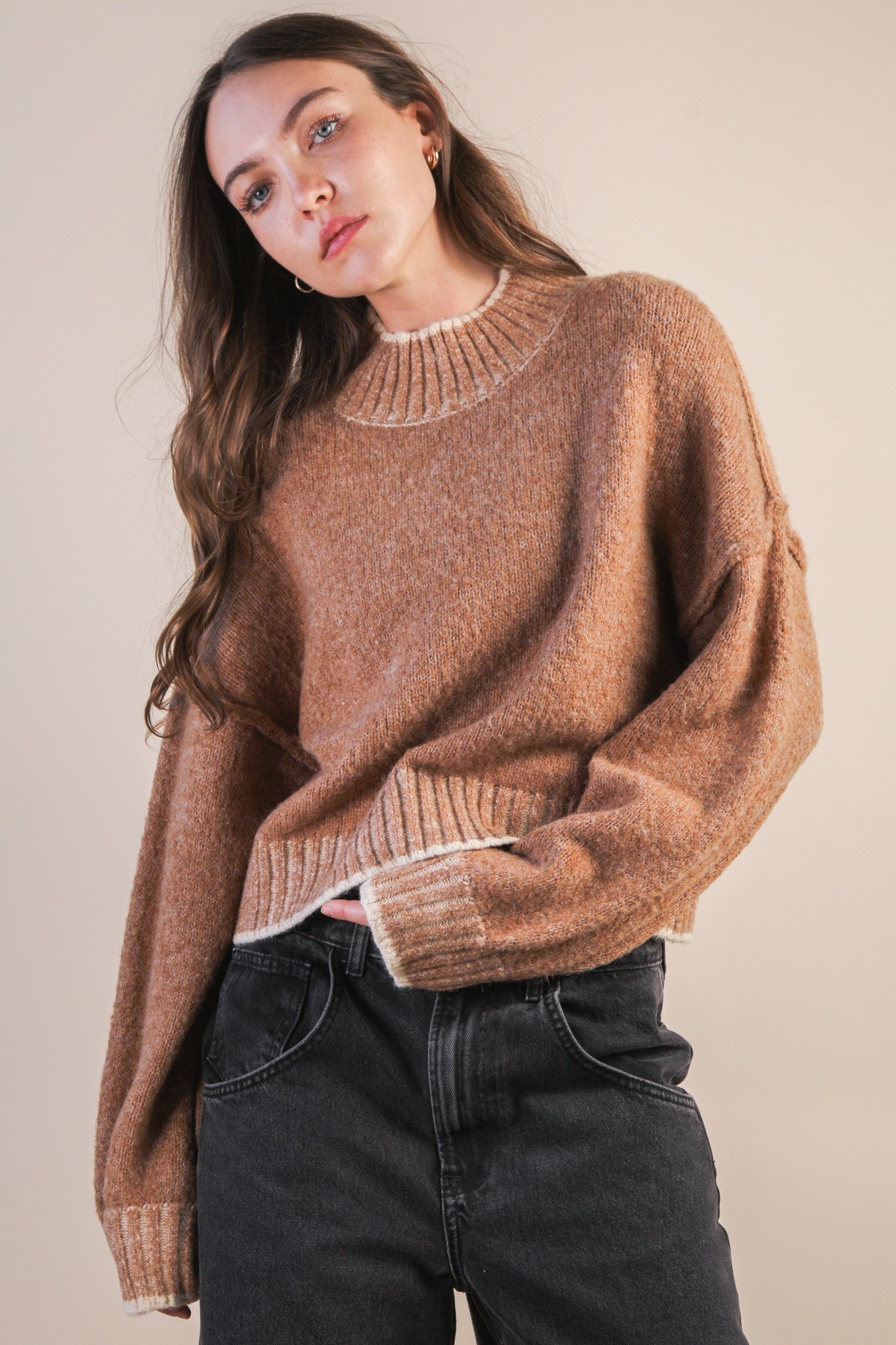 The Warm Brew Mock Neck Sweater