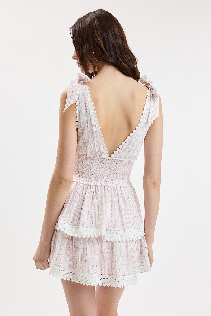 The Seabreeze Ribbon Lace Mini Dress