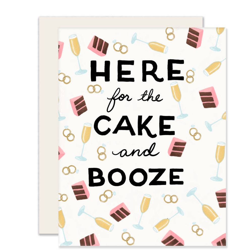 Cake & Booze  Wedding Card