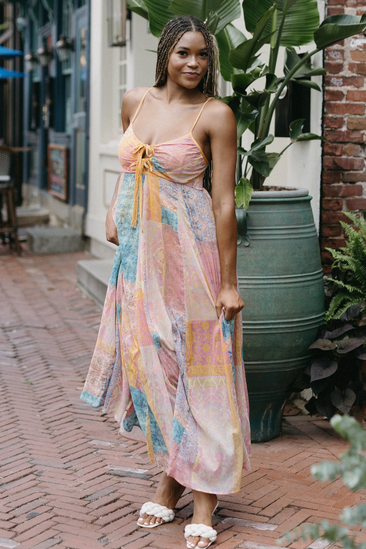 Patch Work Maxi Dress