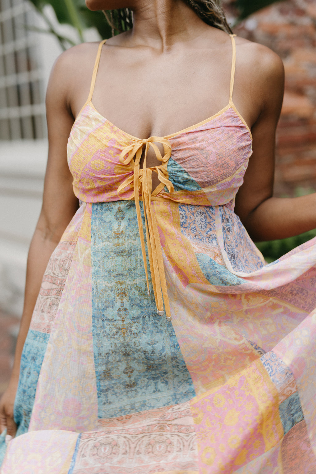Patch Work Maxi Dress