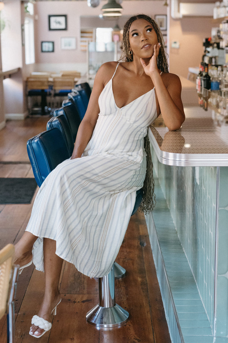 Vista Stripe Midi Dress