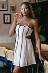 Ivory Meadow Embroidered Mini Dress