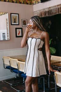Ivory Meadow Embroidered Mini Dress