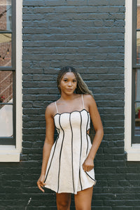 Ivory Meadow Embroidered Mini Dress