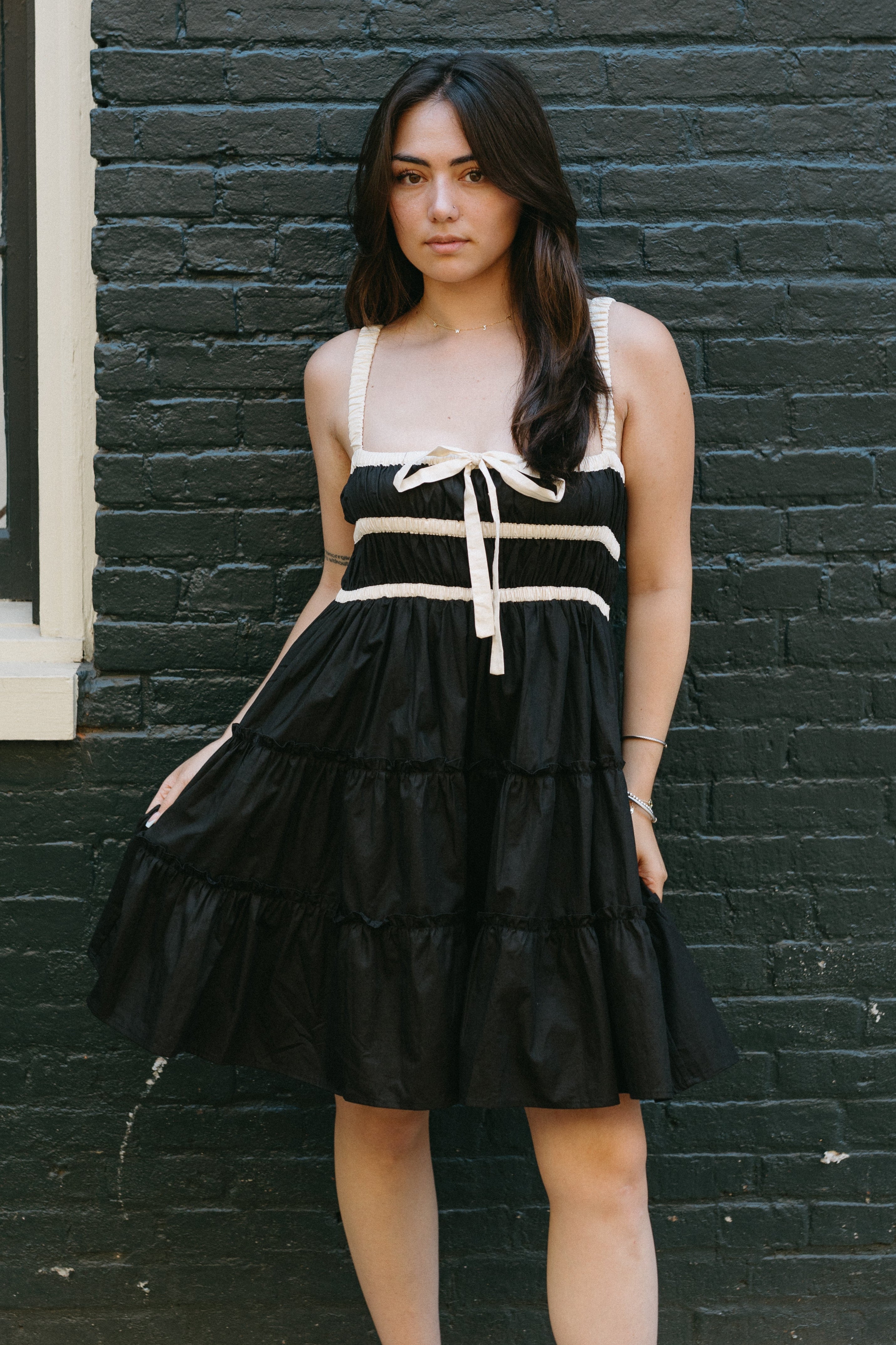 The Contrast Code Mini Dress