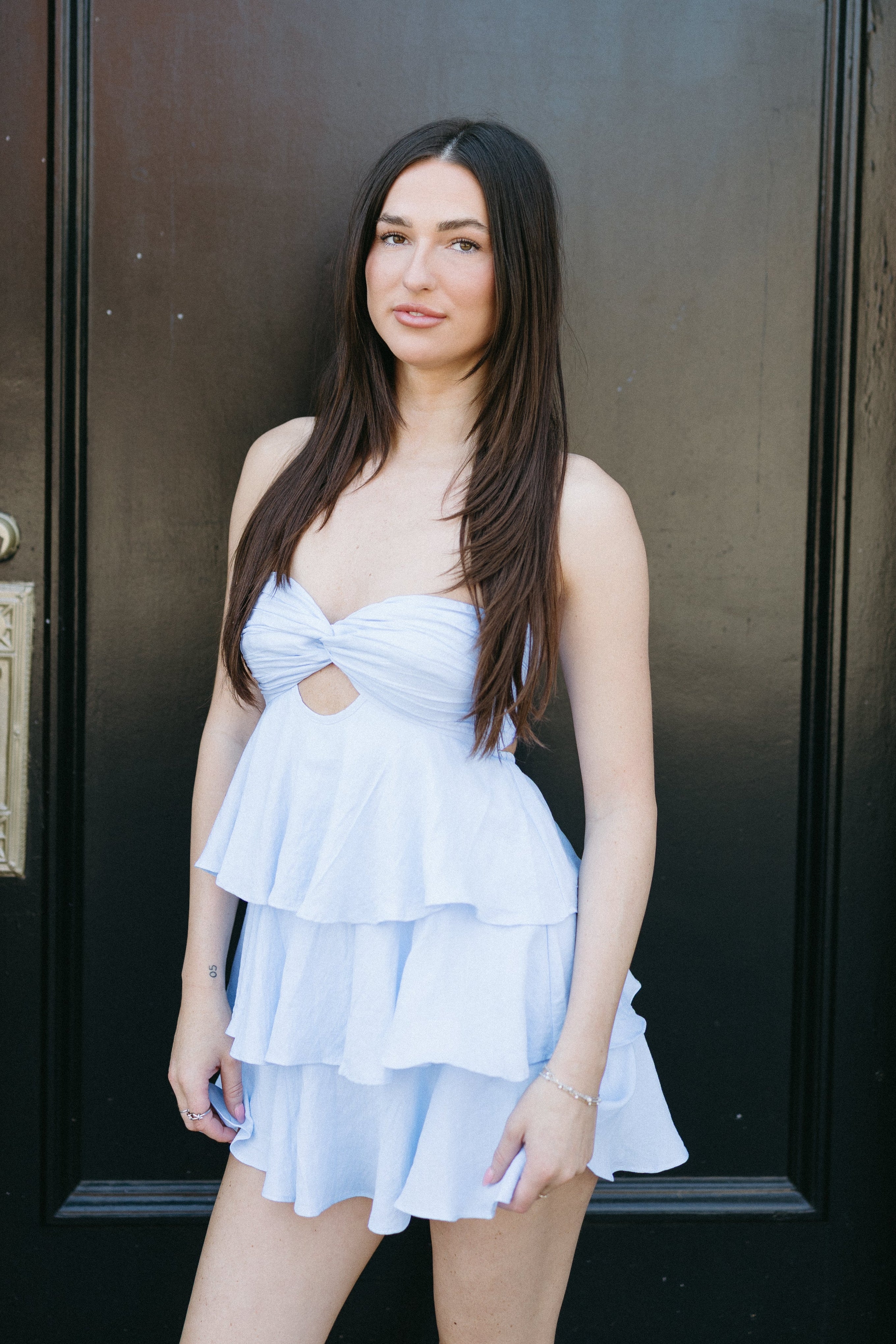 The Flirtation Ruffle Mini Dress