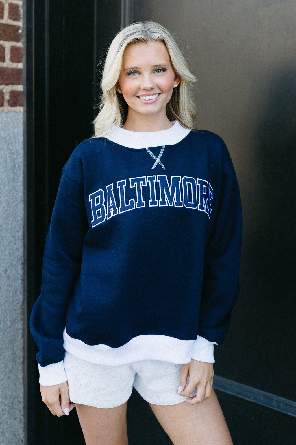Baltimore Americana Embroidered Mock Neck