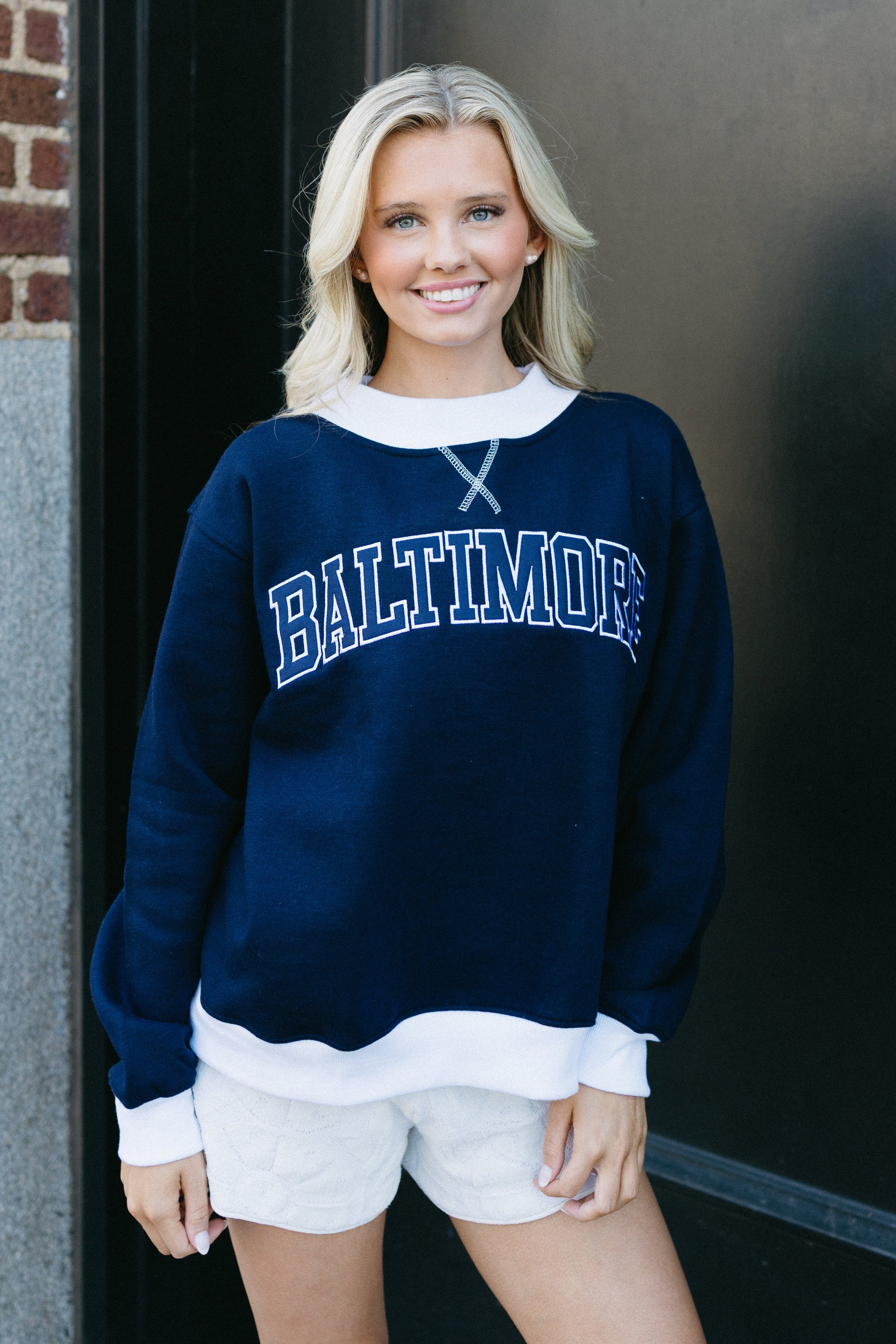 Baltimore Americana Embroidered Mock Neck