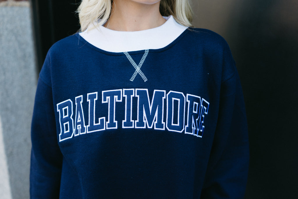 Baltimore Americana Embroidered Mock Neck