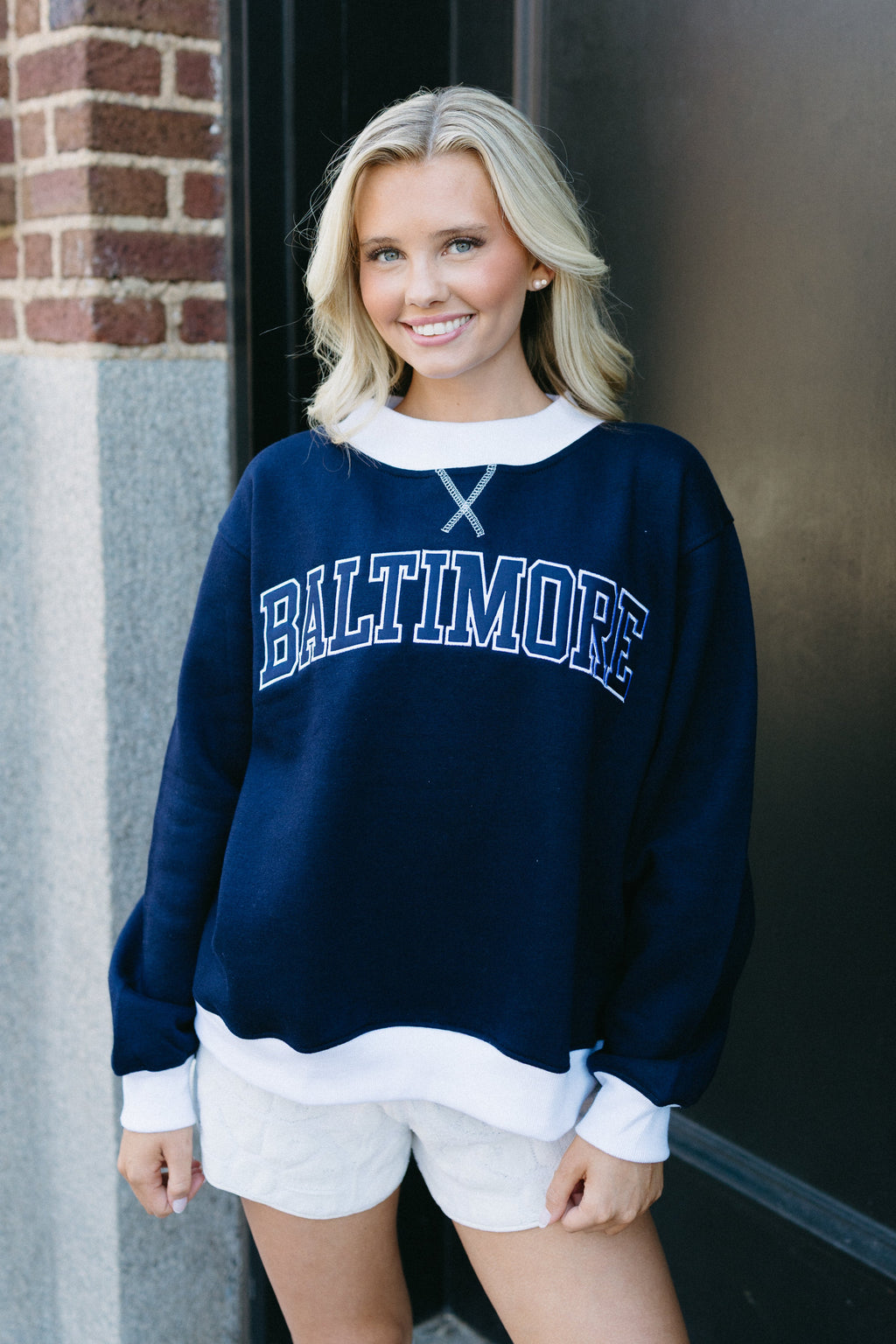 Baltimore Americana Embroidered Mock Neck