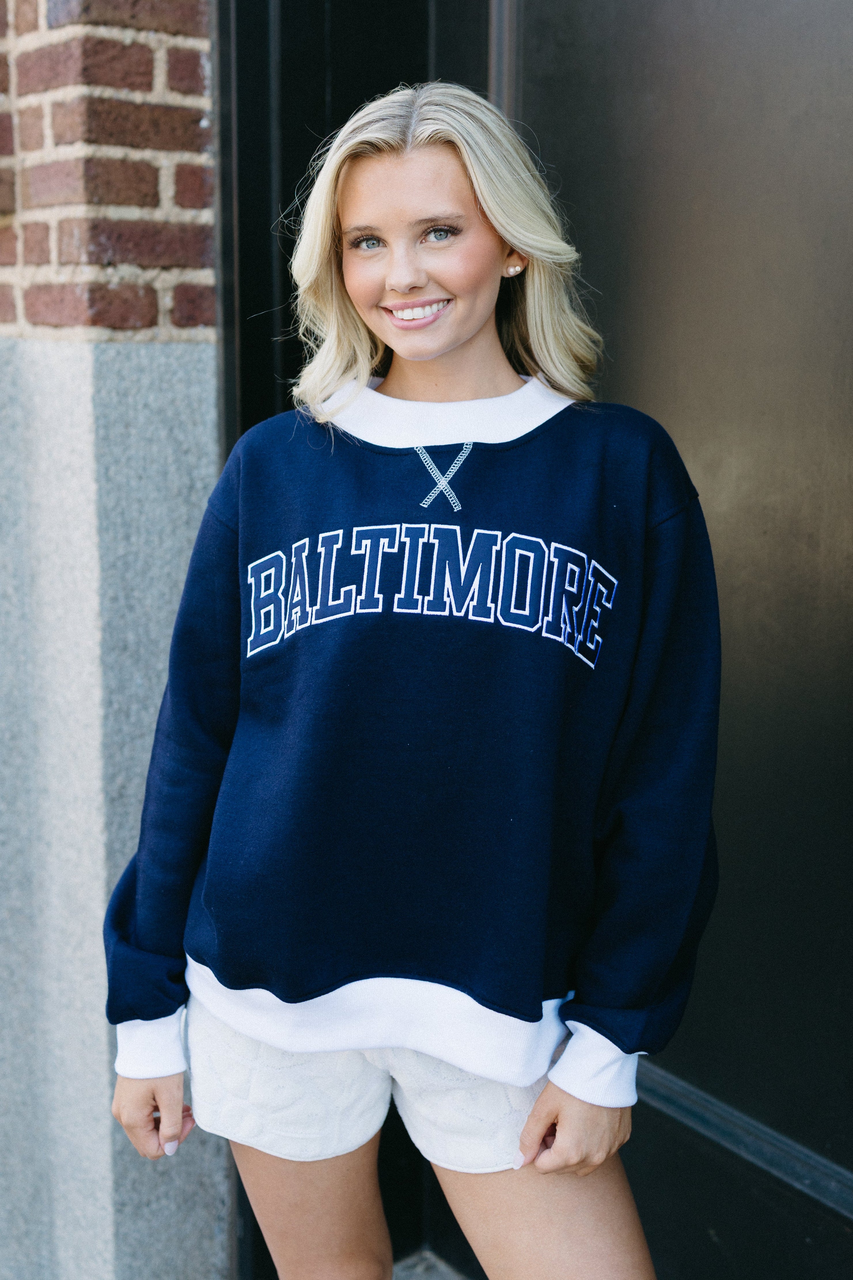 Baltimore Americana Embroidered Mock Neck